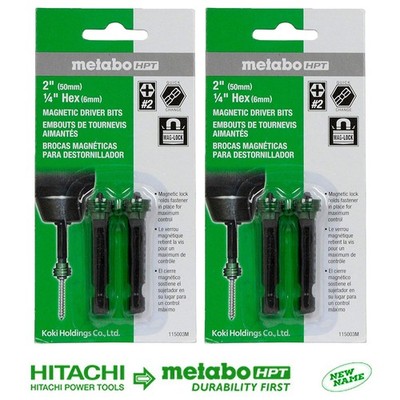 Metabo 2 Pack of Genuine OEM Magnetic Bit Set (4 Bits), 115003M-2PK