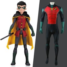 The Robin Teen Titans Cosplay Jumpsuit Costume Adult Kids Bodysuit Halloween