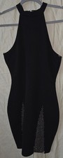 Halter Black Mini Dress Fashion Nova L Stretch Romantic Goth Grunge Fairy NWT Y2