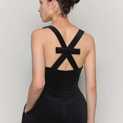 Soakin Ribbon Detail Hourglass Velvet Mini Dress Black Pre-Owned