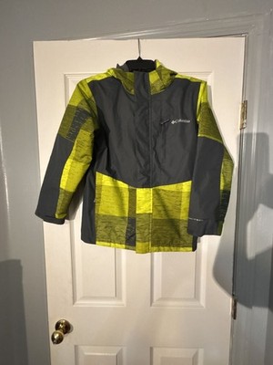 Columbia Boys Youth Omni-Tech Interchange Winter Jacket Yellow/Grey Plaid