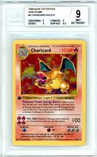 Pokemon Charizard #4 Base Set 1st Edition Shadowless Holo BGS 9 Mint Clean