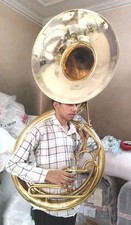 SOUSAPHONE BIG 25" BELL SIZE OF PURE BRASS IN GOLD POLISH FREE CASES FREE SHIP