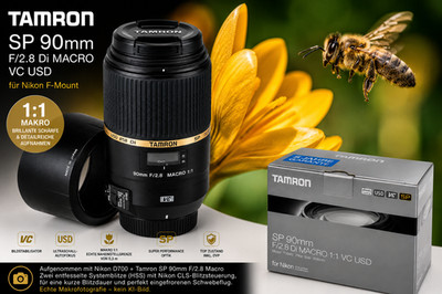 Tamron SP 90mm F/2.8 VC USD Macro 1:1 Nikon | ultrascharf | OVP