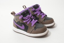 Nike Air Jordan 1 Mid Shoes Toddler Size 5C Palomino Wild Berry DQ8425-215 Mocha
