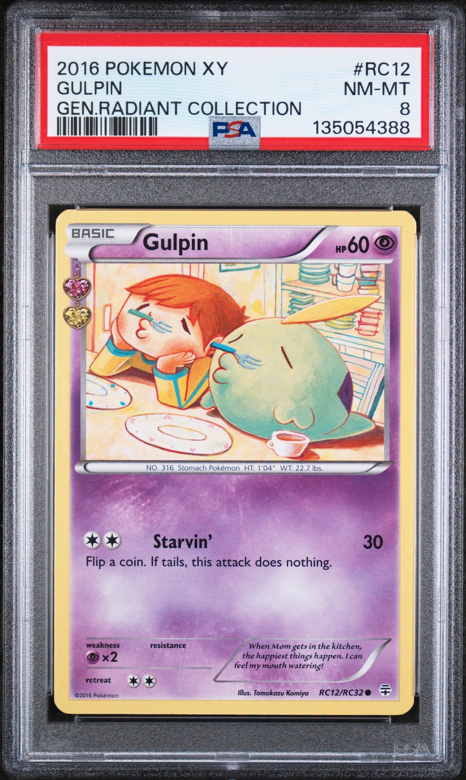 2016 POKEMON XY GENERATIONS RADIANT COLL #RC12 GULPIN PSA 8