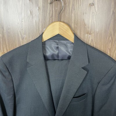 Dan John 2 Piece Suit Mens 36R 34x29 Brown Solid Polyester Viscose Double Vented