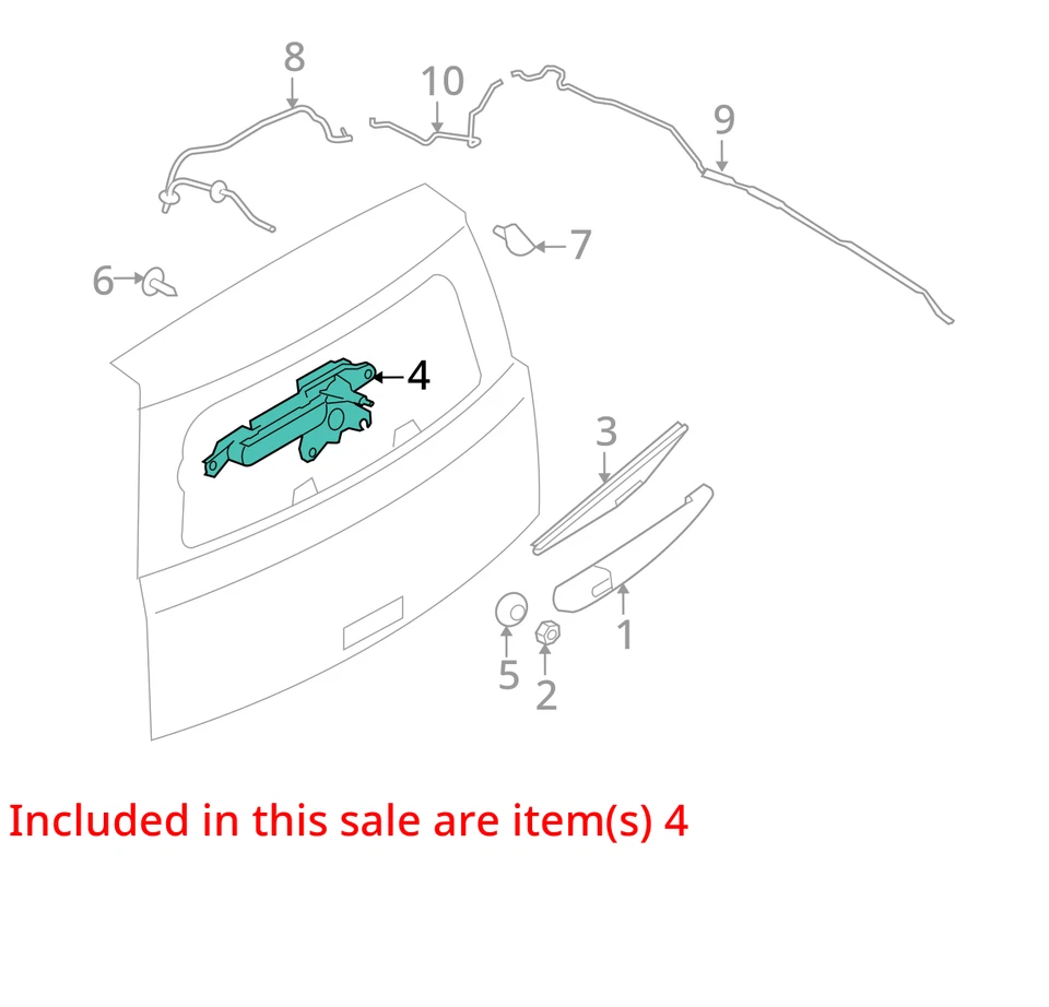 Motor limpiaparabrisas trasero Ford Flex 2017 fabricante de equipos originales 149 k millas - LKQ375177229 Foto 4 de 4