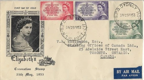 1953 AUSTRALIA CORONATION SET ON SUPERB ARTCRAFT FDC
