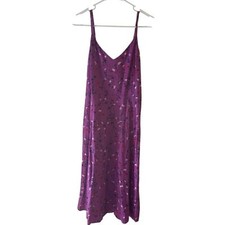 GAP Purple Floral Midi Dress Smocked Bodice Adjustable Straps Small