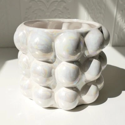 Blumentopf Pflanztopf Pflanzschale Übertopf Bubble Perlmuttglanz 16cm Ø - Bild 1 von 3