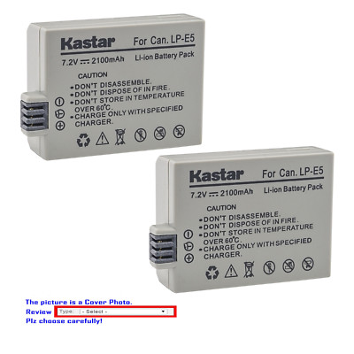 Kastar Replacement Battery for Canon LP-E5 LC-E5 & Canon EOS Kiss X3 Camera