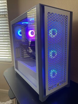 custom gaming desktop computer PC, AMD Ryzen 5 5600G, XFXRadeonRX580, 7 RGB fans
