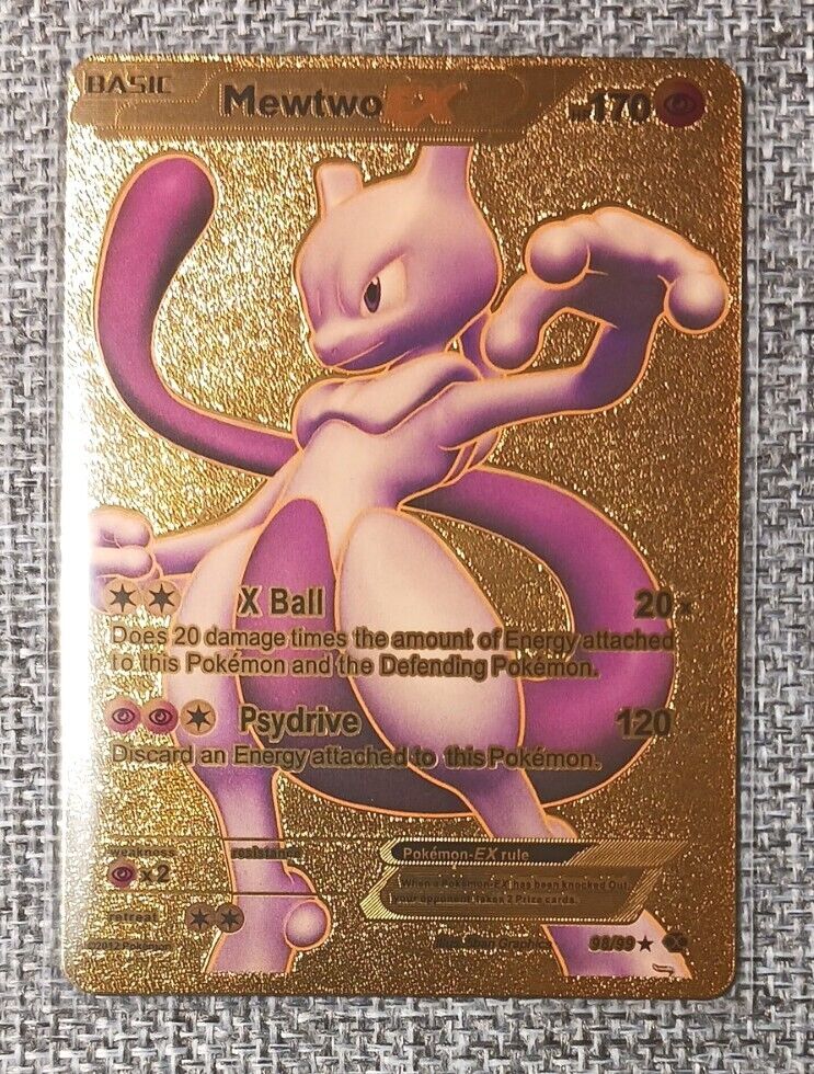 Mewtwo EX 98/99 Next Destinies Gold Foil FanArt Pokemon Card HP