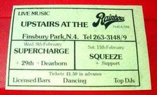 Squeeze/Supercharge London Gig Vintage ORIG 1978 Press/Magazine ADVERT 4"x 2.5"