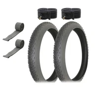 ALTALINE Bicycle Tire 27.5"x 3.00" All Black Small Knobby Tire,Tubes, &Rim Strip