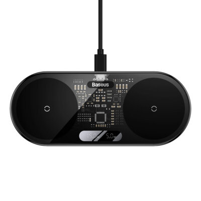 Baseus Dual Wireless Charger mit Digitalanzeige   20W