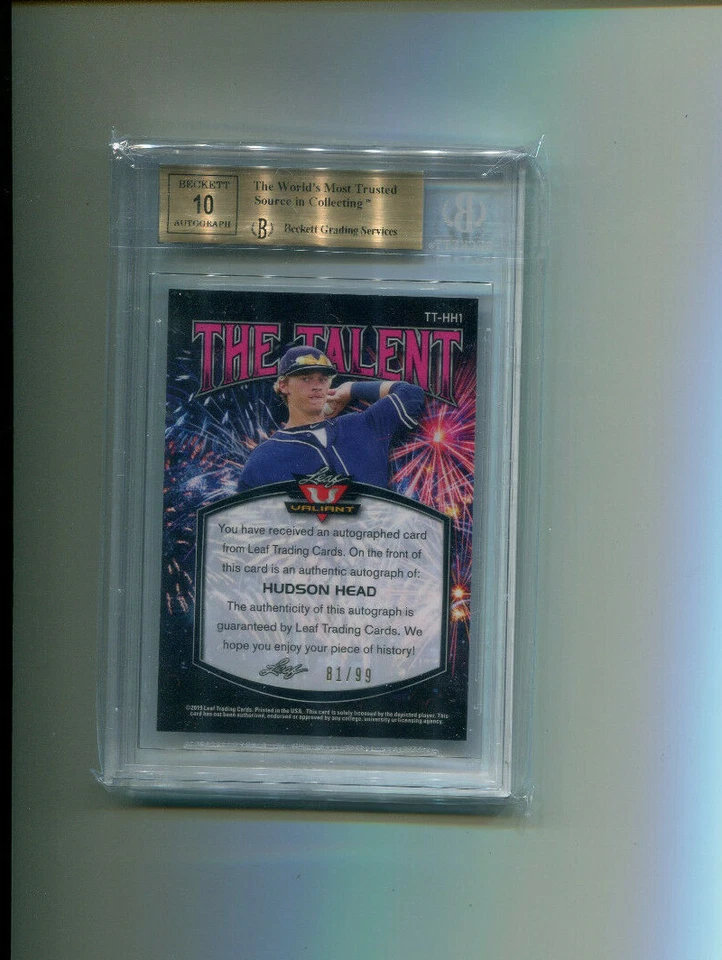 2019 Leaf Valiant The Talent Green Hudson Head BGS 9.5 10 Auto 81/99 - Image 2 of 2