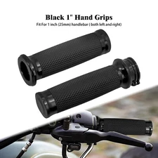 1" Black Handle Bar Hand Grips Fit for Harley Touring Sportster XL883 Dyna FXDF