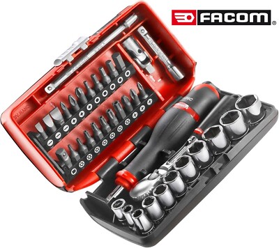 Facom 38-tlg. Steckschlüsselsatz metrisch 1/4''  inkl. Ratsche # RL.NANO1