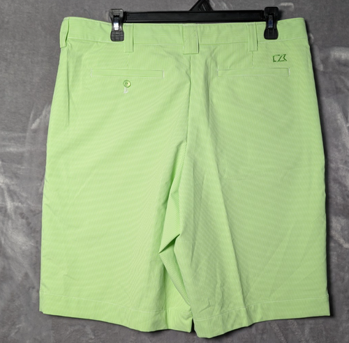 Cutter & Buck DryTec Golf Shorts Regular Fit Striped Shorts Green- 32 10" inseam - Picture 3 of 5