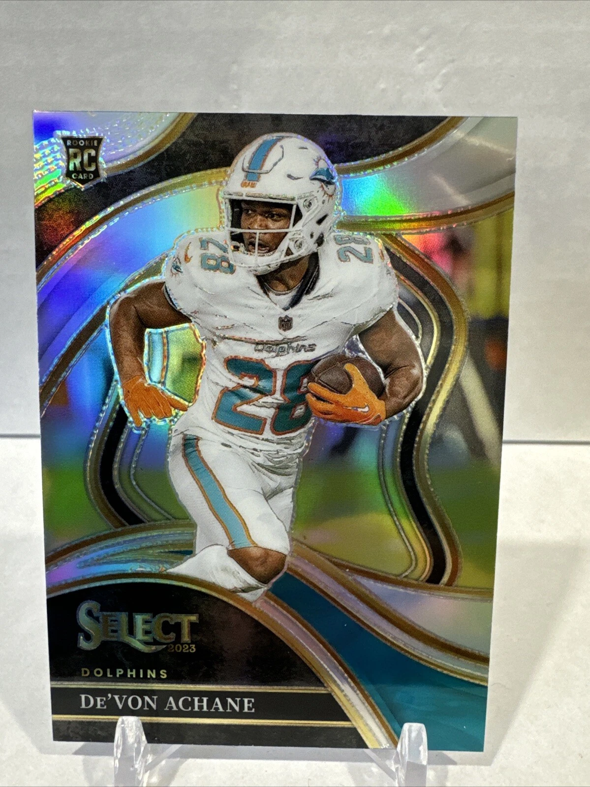 DE'VON ACHANE 2023 SELECT SILVER PRIZM CLUB LEVEL ROOKIE DOLPHINS RC