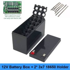 12V Li-ion Battery Box 2 3x7 Holder 3S 40A BMS 4 Welding Nickel Kits Black Case