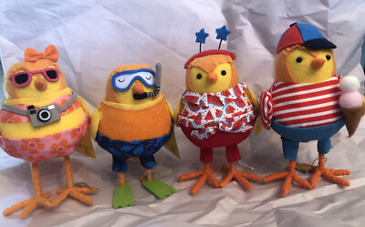 2023 Target Summer Fabric Bird Set Decor Tanji, Diver, Mellie, Scoop - Sun Squad