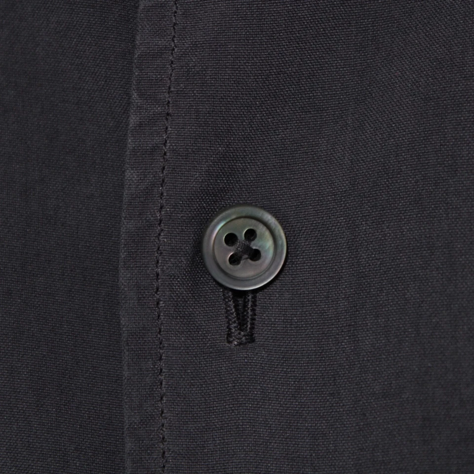 Новая повседневная рубашка Zegna на пуговицах размер XL США однотонная темно-серая 100% шелк - Изображение 2 из 4