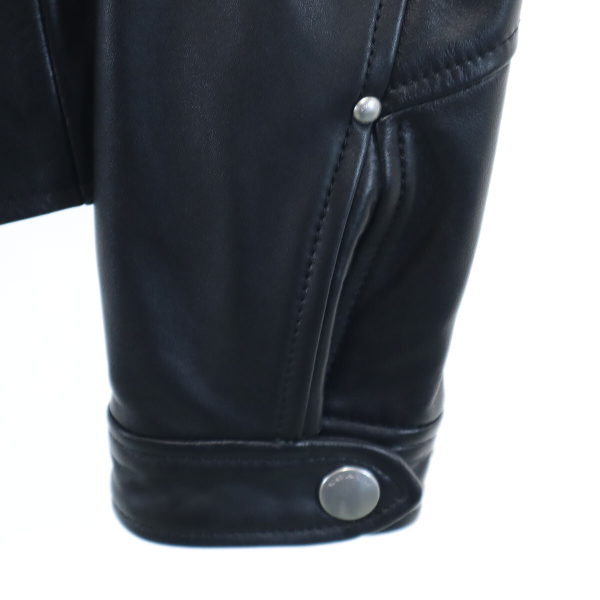 COACH Sheep leather Riders jacket S black F86528 UPTOWN