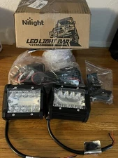 Nilight LED Light Bar 2PCS 60W 4 Inch Flood Spot Combo Work Light Pods Triple