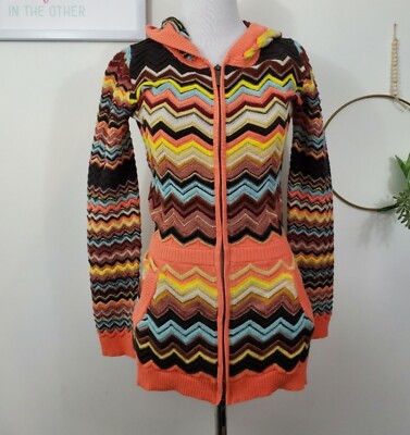 Missoni Target Zigzag Chevron Full Zip Hoodie Cardigan Sweater Girls S NWT