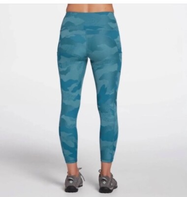 THE NORTHFACE WOMENS BLUE CAMOFLAUGE LEGGINGS PANTS LARGE