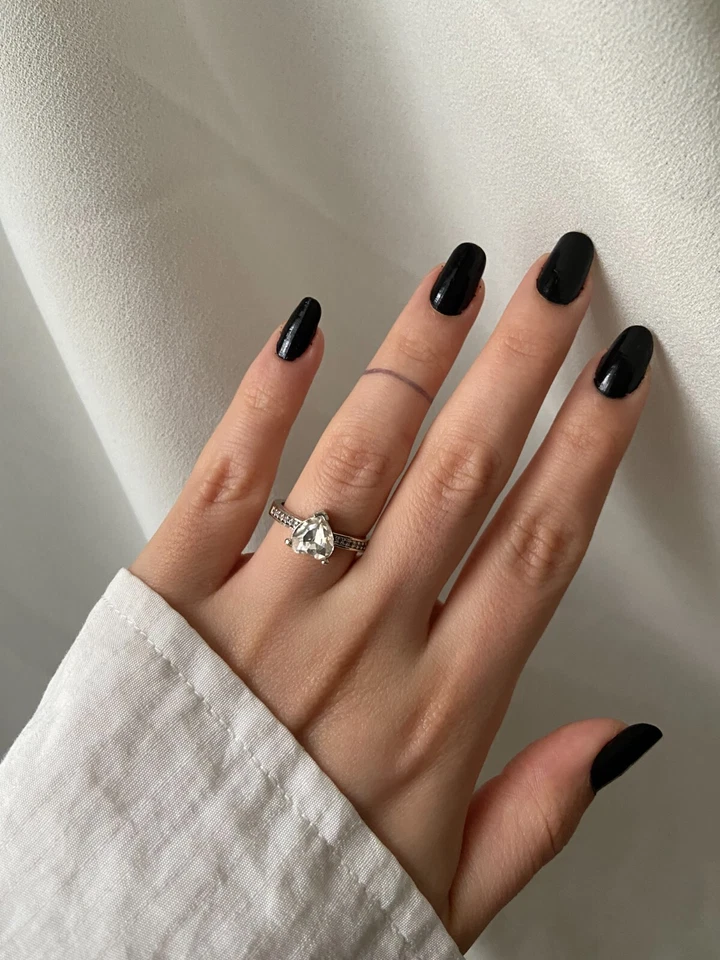 Anillo Ajustable con Piedra Blanca y Corazón,Regalo Navidad,San Valentín Foto 4 de 4