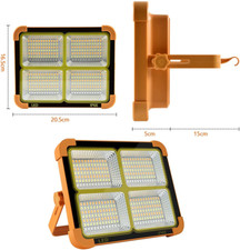 Faro LED Ricaricabile da Lavoro 120W Portatile Pannello Solare Rgb Calda Fredda - Miniatura 2