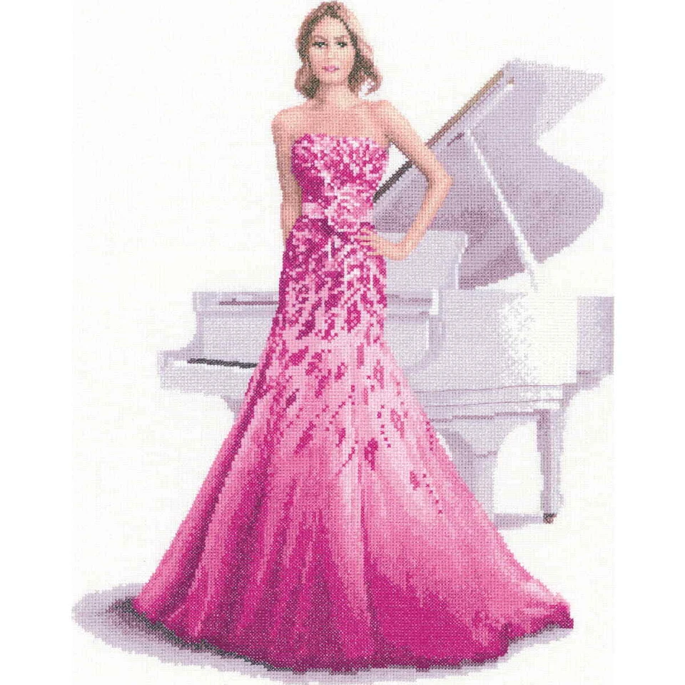 Heritage Kreuzstich Set Aida "Rose", Zählmuster, JLRO1390-A, 30,5x38,5cm - Bild 1 von 1