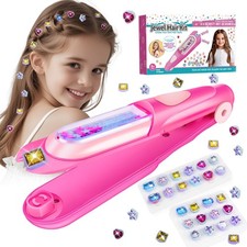 kidzkube Hair Gem Stamper Kit, Bling Jewels for Red Pink Purple Green