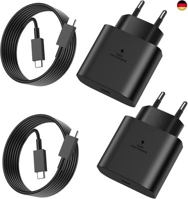 2er-Pack 25W USB C Ladegerät für Samsung,Super Fast Charger mit 2M L