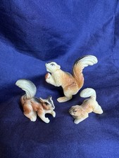 Vintage Squirrel Family Figurines Set of 3 Mama Acorn 2 Babies Celluloid Japan
