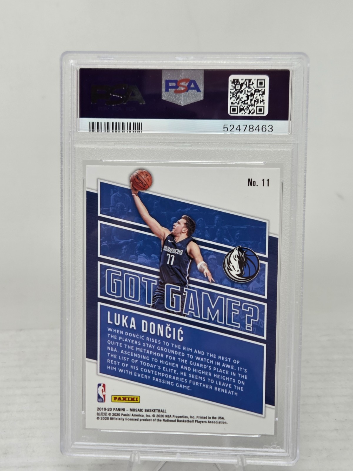 2019 Mosaic Got Game LUKA DONCIC CARD PSA 10 GEM MINT view 2