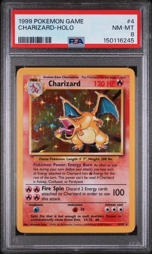 1999 POKEMON GAME #4 CHARIZARD-HOLO PSA 8