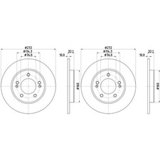 2x HELLA PAGID BREMSSCHEIBEN Ø272mm HINTEN passend für HYUNDAI I30 KIA CEED PROC