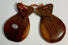 Vintage GILB Castanets Beautiful Brown Wood Dance Percussion Instrument