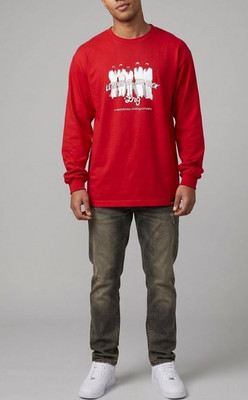 LRG Roots & Equipment Red T-Shirt Men's Long Sleeve Leader of the pack Tee