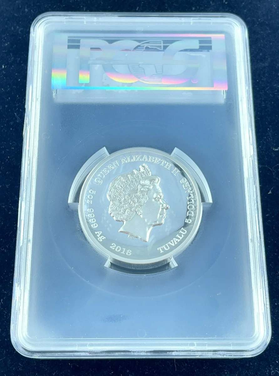 2016-P Tuvalu $5 Pearl Harbor 75 Aniversario 5 OZ .9999 Plata PCGS PR69DCAM