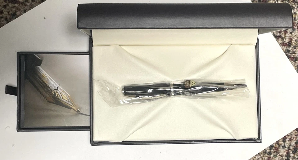 Bolígrafo Visconti Divina negro c.1990s? Nuevo Stock ~ Esterlina ~ Lujo Foto 2 de 4