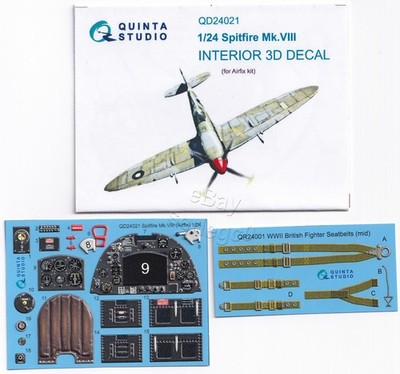 QD24021 Quinta Studio 1:24 Spitfire Mk.VIII Interior 3D Decal for Airfix kit