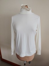 EUC Lands' End Women's M Underlayer Turtleneck Ivory Baselayer