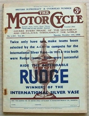 The MOTOR CYCLE Magazine 10 Dec 1936  British Achievements in 1936