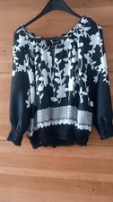 Bluse, Taifun (Gerry Weber), Gr. 44/46, schwarz weiss, Neuwertig